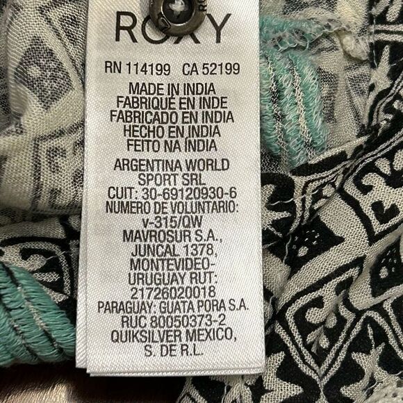 Roxy medium black and white geo print long sleeve dress - Picture 9 of 11